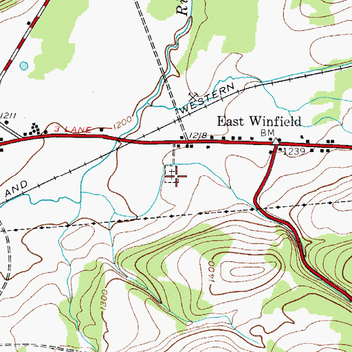Topographic Map of East Winfield Cemetery, NY