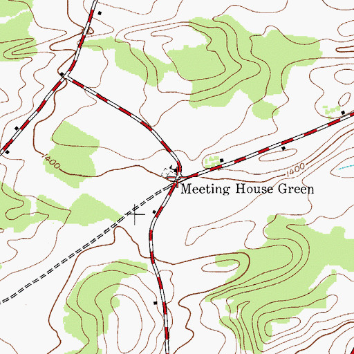 Topographic Map of Meeting House Green Cemetery, NY