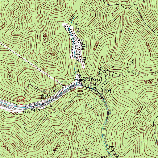 Topographic Map of Tilford Post Office (historical), KY