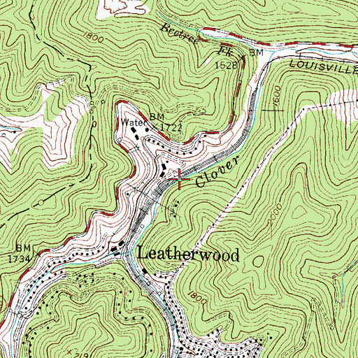 Topographic Map of Pine Stump Branch, KY