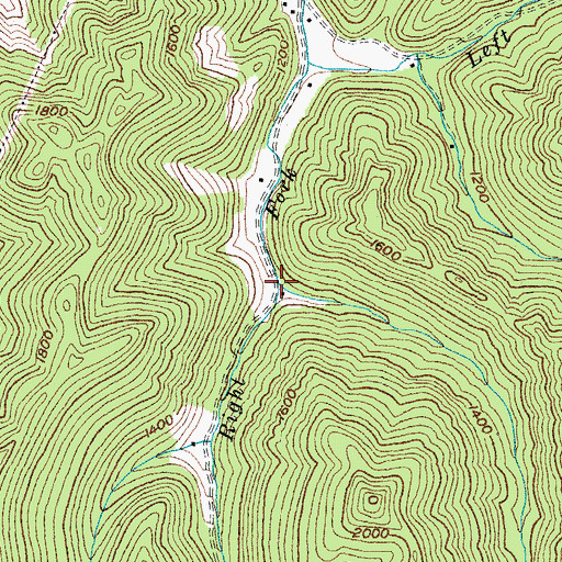 Topographic Map of Long Prong Branch, KY