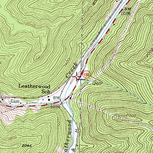 Topographic Map of Grave Branch, KY