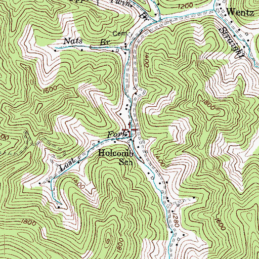 Topographic Map of Holcom Church, KY