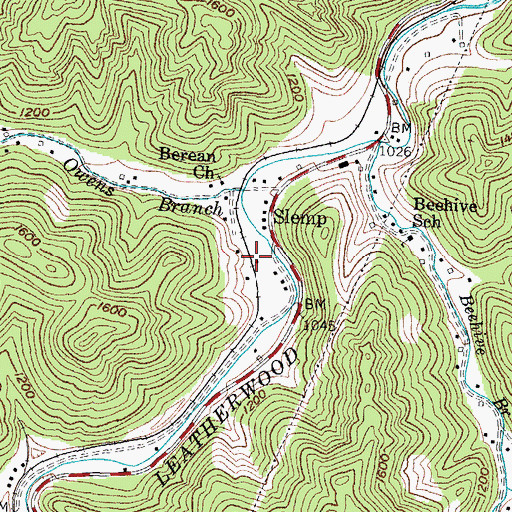 Topographic Map of Walter Railroad Station (historical), KY
