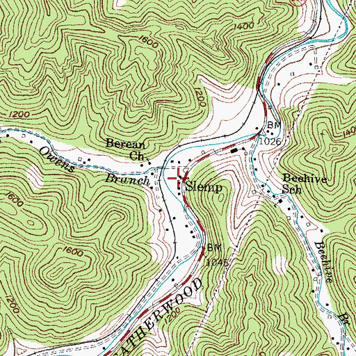 Topographic Map of Slemp Post Office (historical), KY
