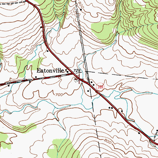 Topographic Map of Eaton's Bush Cemetery, NY
