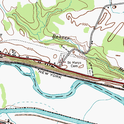 Topographic Map of Saints Peter And Paul Orthodox Cemetery, NY