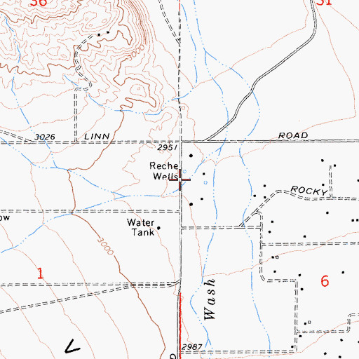 Topographic Map of Reche Wells, CA
