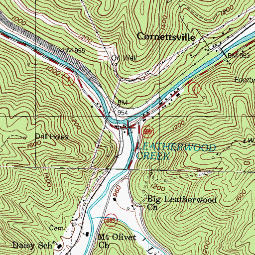 Topographic Map of Brashearville Post Office (historical), KY