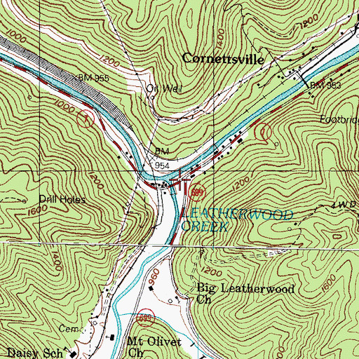 Topographic Map of Brashears Salt Works (historical), KY