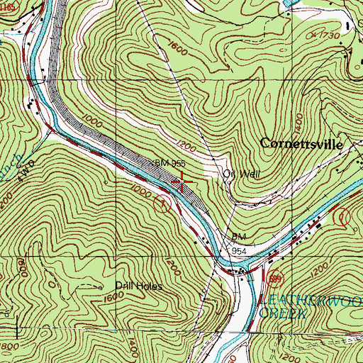 Topographic Map of Dent Railroad Station (historical), KY