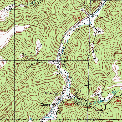 Topographic Map of Wolf Fork, KY