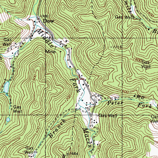 Topographic Map of Middle Fork School (historical), KY