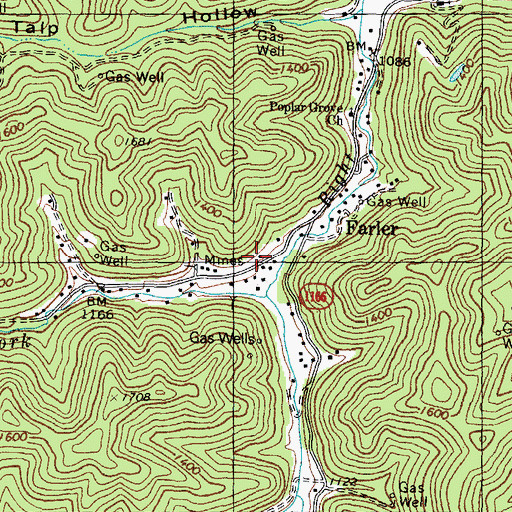 Topographic Map of Farler Post Office (historical), KY