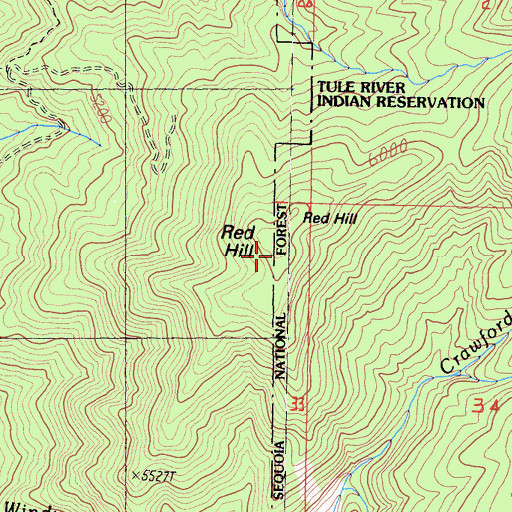 Topographic Map of Red Hill, CA