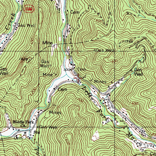 Topographic Map of Chestnut Point School, KY