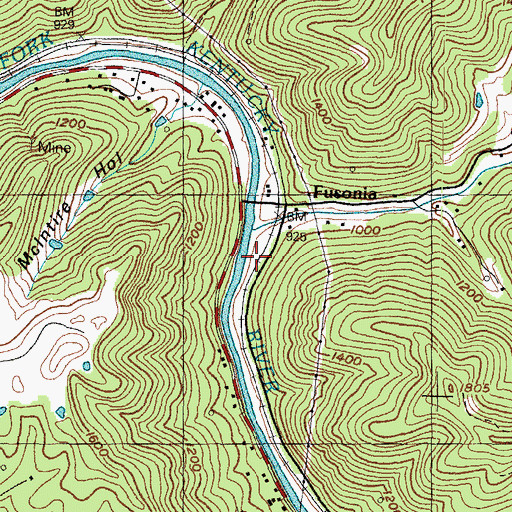 Topographic Map of Hombre Railroad Station (historical), KY