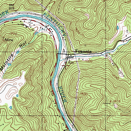 Topographic Map of Fort Branch Post Office (historical), KY