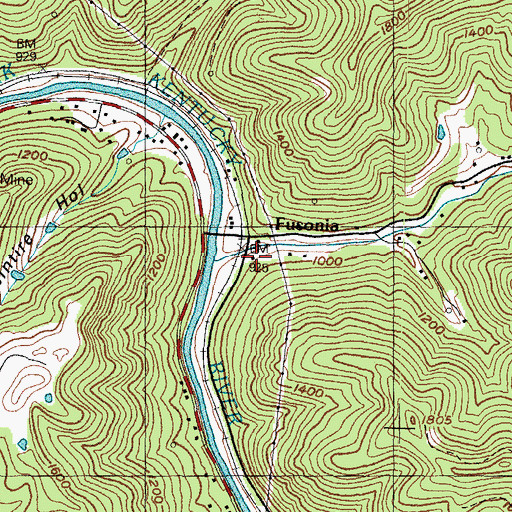 Topographic Map of Fusonia Post Office (historical), KY