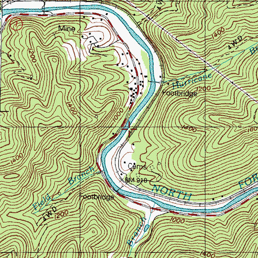 Topographic Map of Mosstown Railroad Station (historical), KY