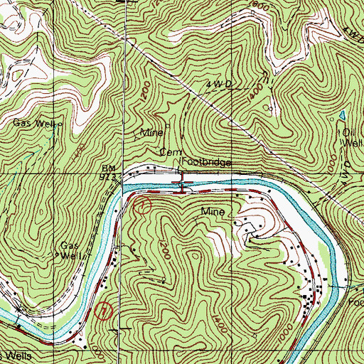 Topographic Map of Dakota Bridge, KY