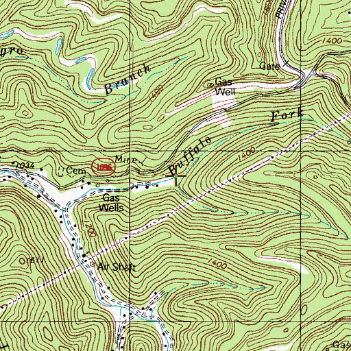 Topographic Map of Right Fork Buffalo Fork, KY