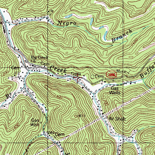 Topographic Map of Buffalo Church, KY