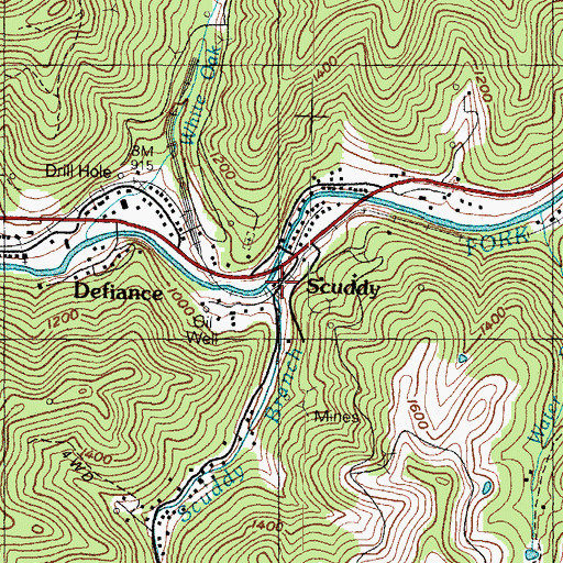 Topographic Map of Scuddy Railroad Station (historical), KY