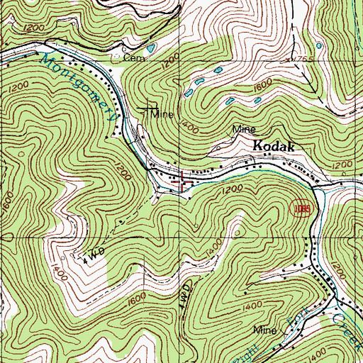 Topographic Map of Barridge Post Office (historical), KY