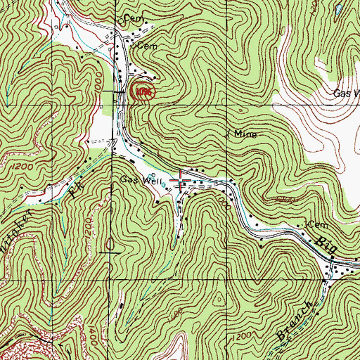 Topographic Map of Tackett Creek, KY