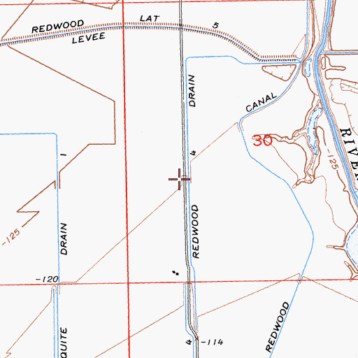 Topographic Map of Redwood Four Drain, CA