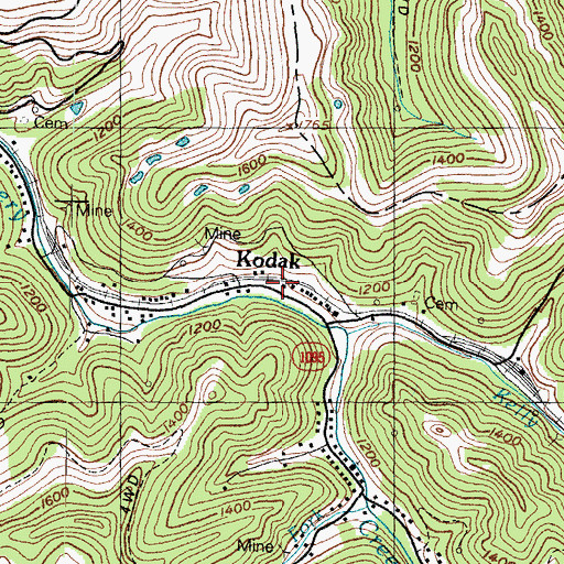 Topographic Map of Green Ridge Railroad Station (historical), KY