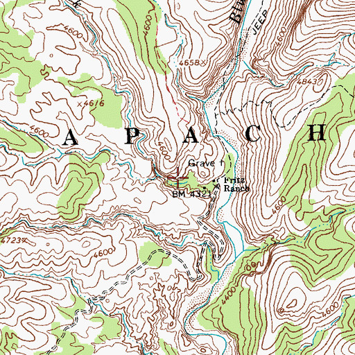 Topographic Map of Alder Creek, AZ