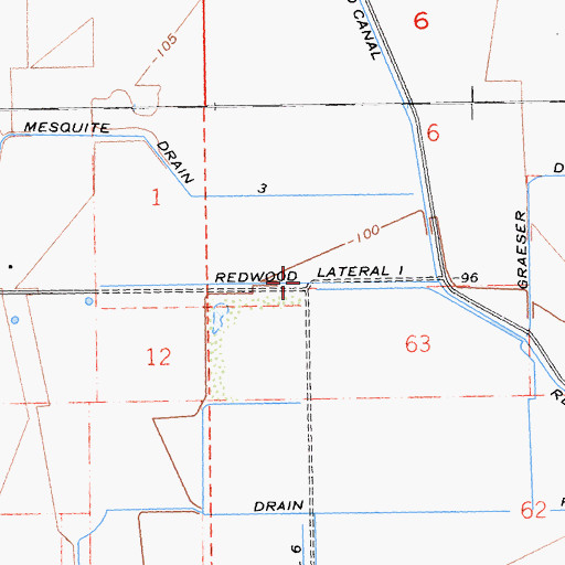 Topographic Map of Redwood Lateral One, CA