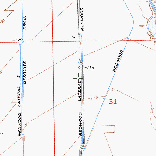 Topographic Map of Redwood Lateral Four, CA