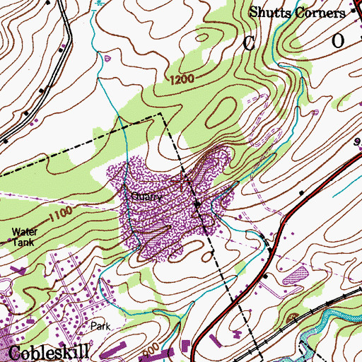 Topographic Map of Cobleskill Quarry, NY