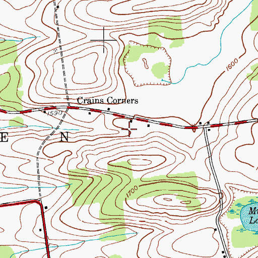 Topographic Map of Spring Lawn Farm, NY