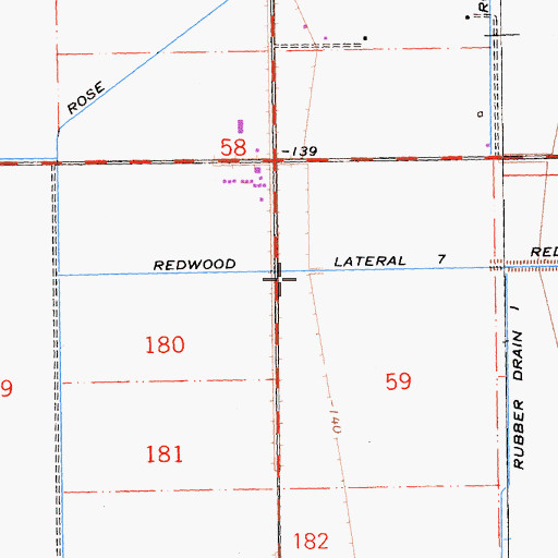 Topographic Map of Redwood Lateral Seven, CA