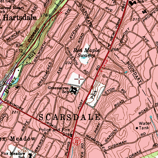 Topographic Map of Greenacres Playground, NY