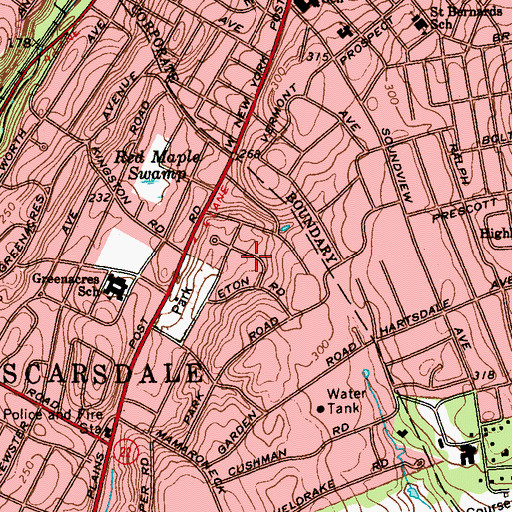 Topographic Map of Green Farms, NY