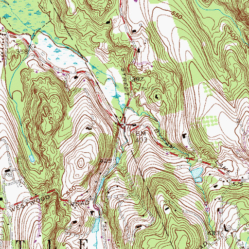 Topographic Map of Halls Corners, NY