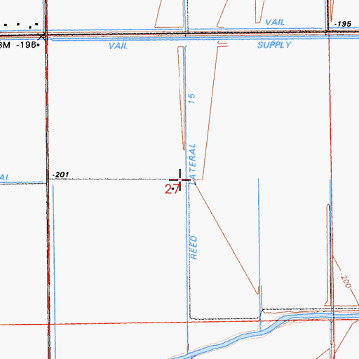 Topographic Map of Reed Lateral Fifteen, CA