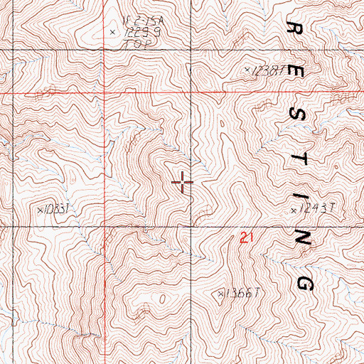 Topographic Map of Resting Spring Range, CA