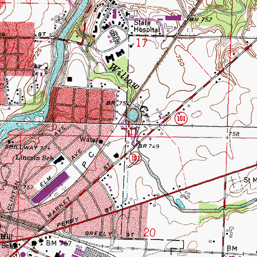 Topographic Map of Clinton Mobile Home Court, OH