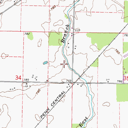 Topographic Map of Brookpark Estates, OH