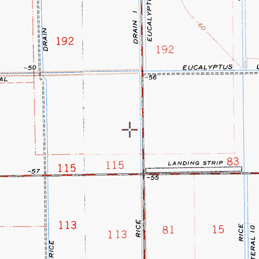 Topographic Map of Rice Drain One, CA