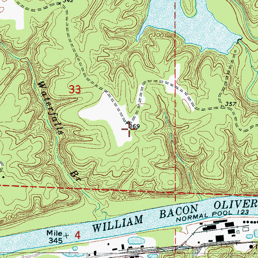 Topographic Map of Lexington Downs, AL