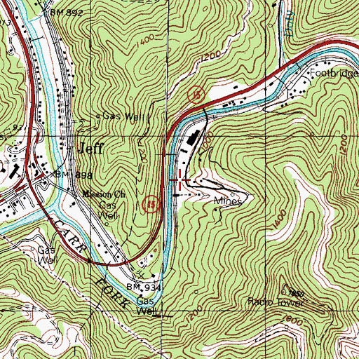 Topographic Map of Cogross Railroad Station (historical), KY