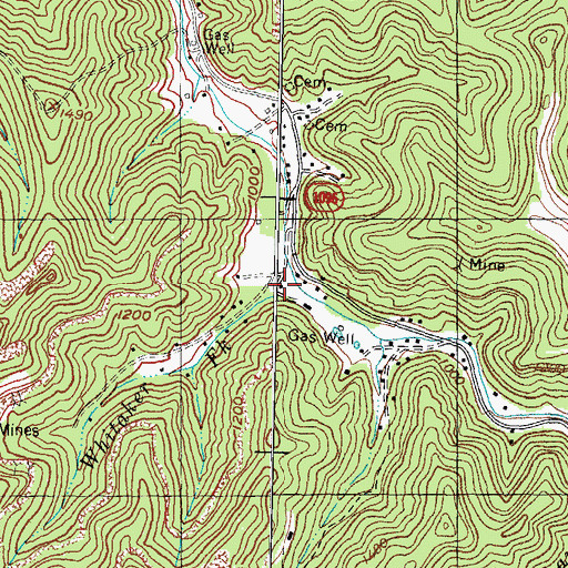 Topographic Map of Whitaker School (historical), KY