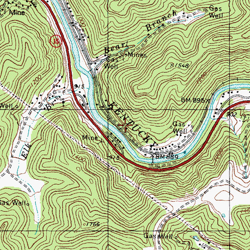 Topographic Map of Storm King Post Office (historical), KY